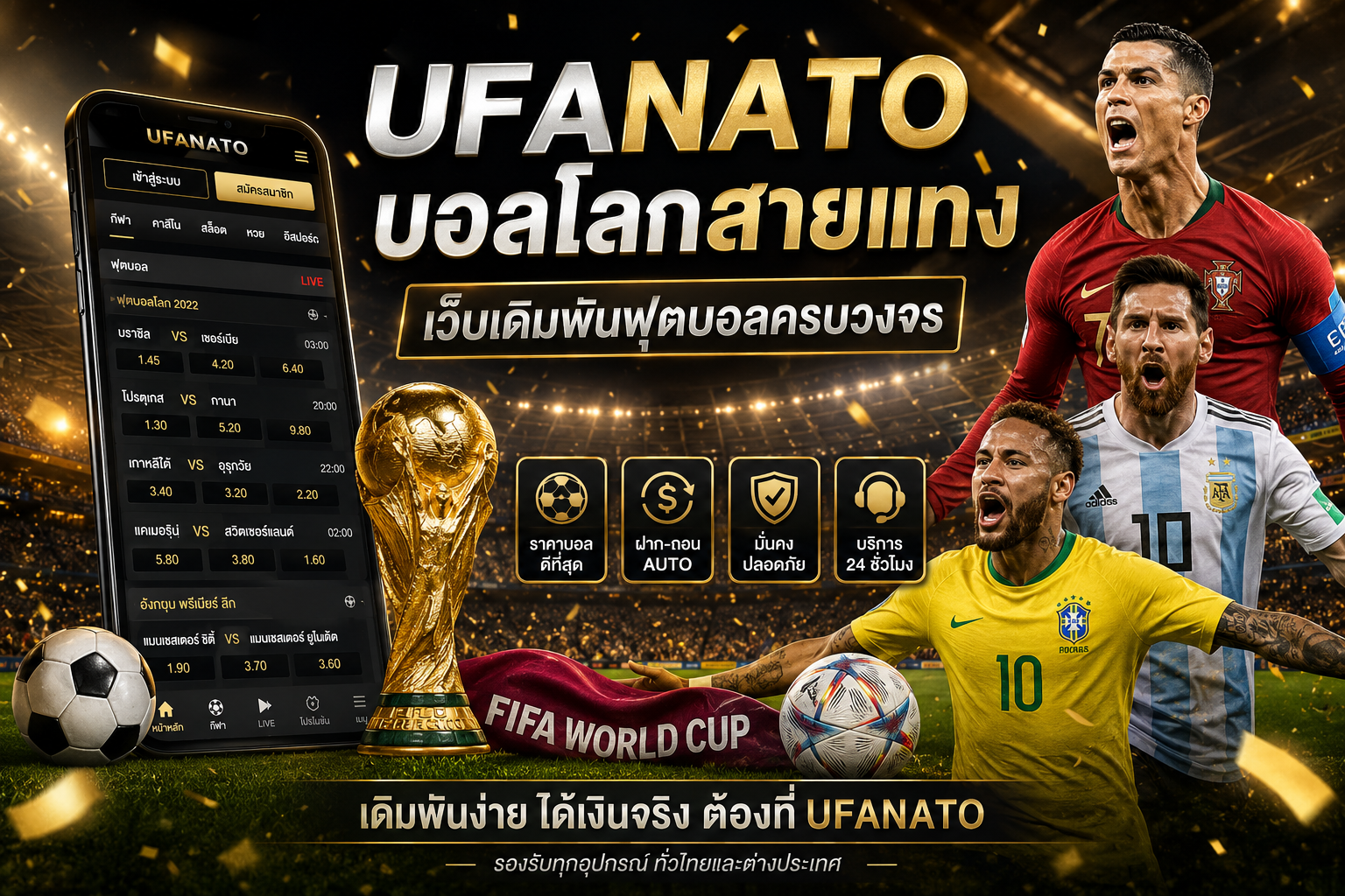 UFANATO บอลโลกสายแทง เว็บเดิมพันฟุตบอลครบวงจร ตอบโจทย์คอบอลตัวจริง